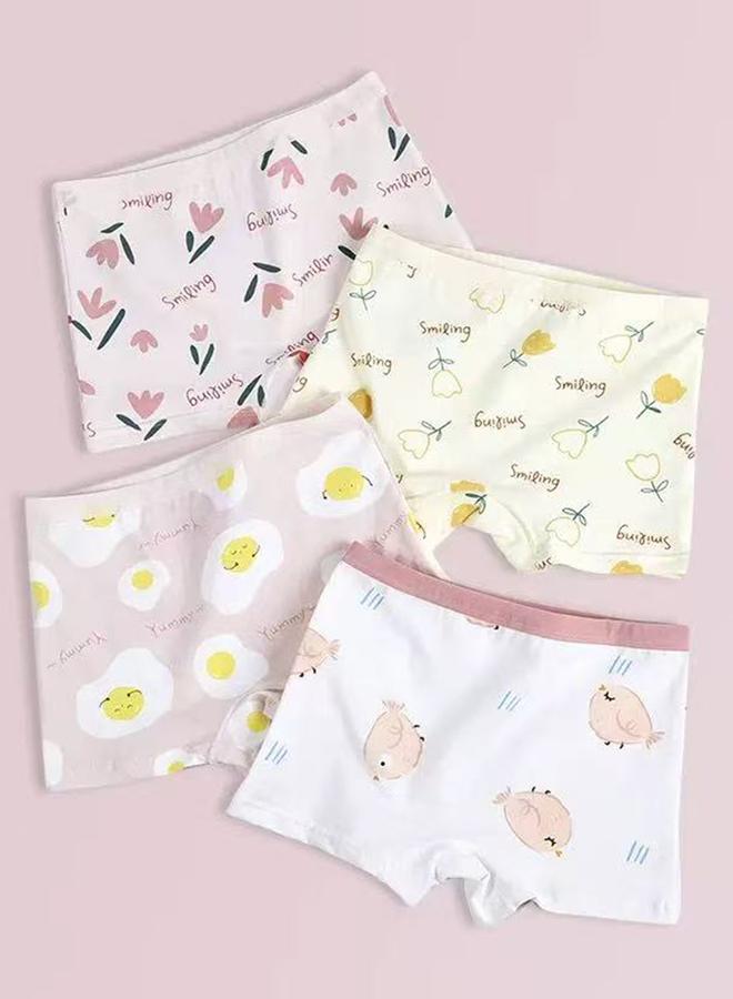 طقم بوكسرات قطن مطبوعة من 4 قطع